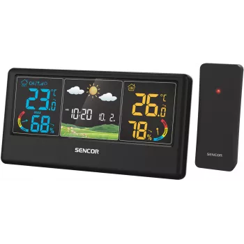 Sencor SWS 4100 B trådløs vejrstation med farve-LCD og udendørssensor