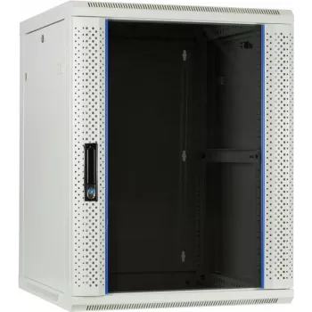 DSIT 15U Wall-Mount Server Rack Enclosure with Glass Door, White, 600x600x770 mm