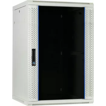 DSIT 18U vægmonteret serverskab med glasdør, 600x600x900 mm, hvid