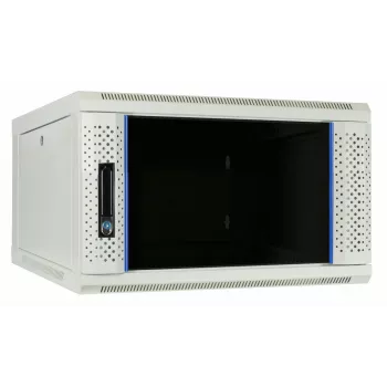 DSIT DS6604W 4U vægmonteret serverskab med glasdør, 600 x 600 x 280 mm, hvid