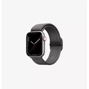 UNIQ Aspen Braided Loop-armbånd til Apple Watch 42/41/40mm serie 1-11/SE/SE2/SE3 - granitgrå
