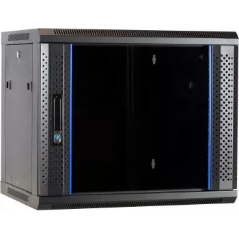DSIT DS6409 9U Wall-Mount Server Cabinet with Glass Door, 600x450x500 mm, Black