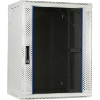 DSIT 15U vægmonteret serverskab med glasdør, hvid, 600x450x770 mm (DS6415W)