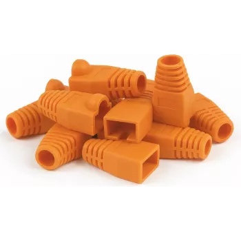 DSIT Danicom RJ45 Boot Orange, 10-pak – trækaflastning uden hage til Ethernet-kabler