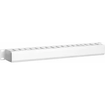 DSIT 19 inch 1U horisontalt kabelstyringspanel med dæksel, hvid (DS-1902-W)