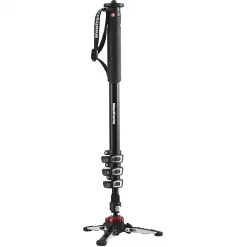 Manfrotto MVMXPROA4 XPRO Monopod+ aluminium 4-sektions video-monopod med FluidTech-base, sort
