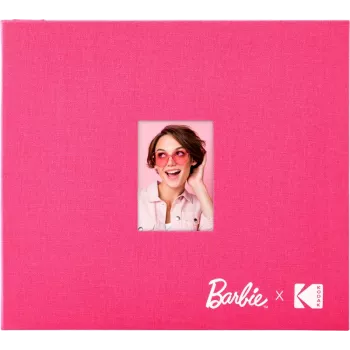 Kodak x Barbie 8x8 inch scrapbook-fotoalbum med stofomslag og billedvindue, rosa (RODB2X3SBPK)