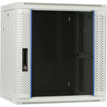 DSIT DS6412W 12U Wall-Mount Server Cabinet with Glass Door, 600x450x634 mm, White