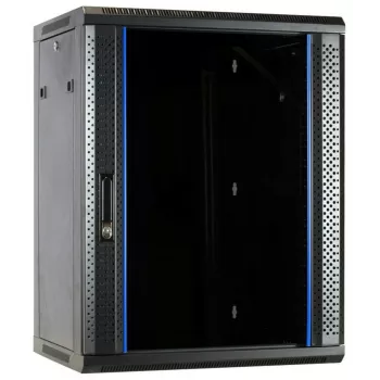 DSIT DS6615 15U Wall-Mount Server Cabinet with Glass Door, 600x600x770 mm, Black