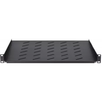 DSIT DS-FH1U450 1U fast hylde til 600 mm dybe vægskabe, 450 mm dybde, sort