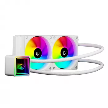 Rampage INFINITE V240 hvid 240 mm ARGB AIO CPU-vandkøler med temperaturdisplay