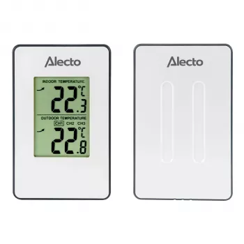 ALECTO WS-1050 trådløs vejrstation med udendørssensor, hvid