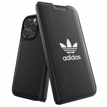 Adidas Originals Basic Booklet-etui til iPhone 14 Pro, sort & hvid