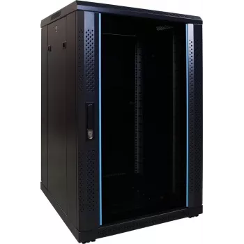 DSIT DS6618 18U 19 inch Server Rack Cabinet with Glass Door, 600x600x1000 mm, Black