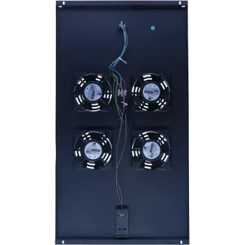 DSIT DS-FT100 4-blæser serverrack-køleenhed med termostat til 1000 mm dybe skabe, 1U, 230V, sort