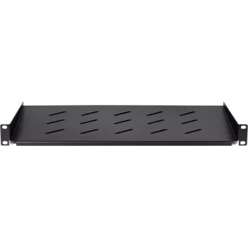 DS-IT 1U fast rackhylde til 450 mm dybe vægskabe, 300 mm dybde, sort