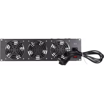 DSIT DS-FAN3FRONT 3U rackmonteret blæserenhed med 3 blæsere til 19 inch racks, sort