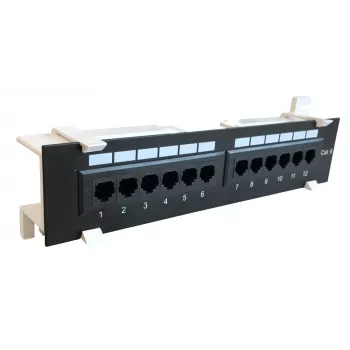 DS-IT CAT 6 væg-patchpanel, 12-port UTP (DS-Patch6-12UTP-WM)