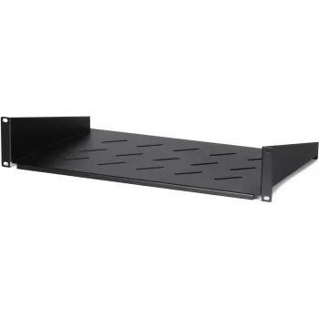 DSIT DS-FH2U300 2U fast rackhylde til 450 mm dybe vægskabe, 300 mm dybde, sort
