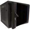 DSIT DS6609ZP 9U 19 inch vægmonteret serverkabinet med glasdør og perforerede sidepaneler, 600x600x501 mm, sort