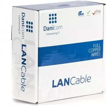 DSIT DANICOM CAT5E FTP 50 m fleksibelt PVC-netværkskabel (Fca)