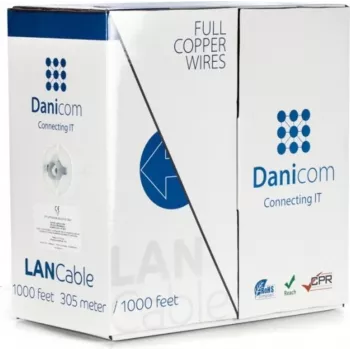 DSIT DANICOM CAT6 UTP 305 m massivleder-kabel - LSZH (B2ca) - DC-UTP6-305S-B2CA