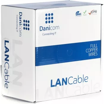 DSIT DANICOM CAT6A S/FTP 100 m installationskabel med massiv leder - LSZH (Dca)