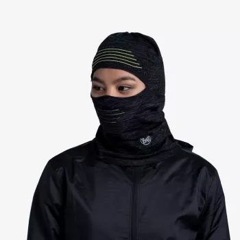 BUFF DryFlx Pro stormhue - sort, sømløs 4-vejs stretch, termisk, reflekterende