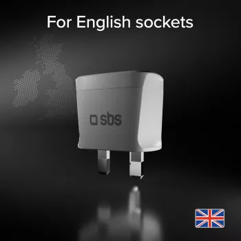 SBS Universal-Rejseadapter til Storbritannien - hvid