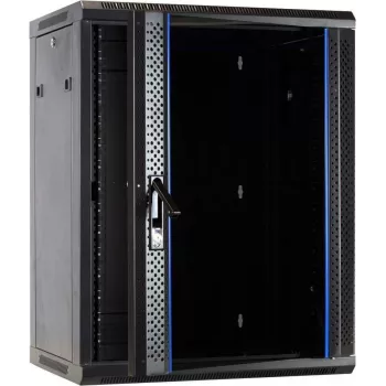 DSIT DS6415 15U vægmonteret serverskab med glasdør, 600x450x770 mm, sort