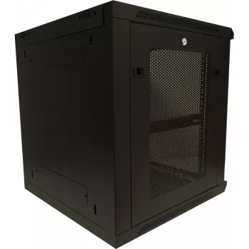 DSIT 12U 19 inch vægmonteret serverskab med glasdør og perforerede sidepaneler 600x600x635 mm (DS6612ZP)