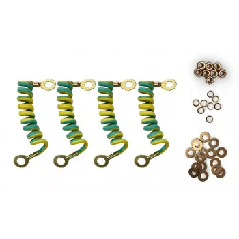 DSIT DS-Earthset Earthing Kit for Satellite Dishes and Antennas – 10m Copper Grounding Cable, Galvanized Steel Mast Clamp, DIN VDE Compliant