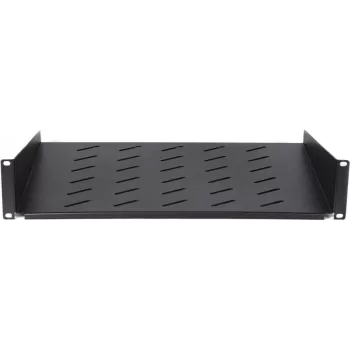 DSIT DS-FH2U450 2U fast hylde til 600 mm dybe vægskabe, 450 mm dybde, sort