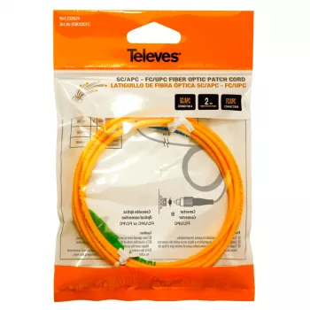 Televes OSK2SCFC 2 m SC/APC til FC/UPC singlemode fiber-patchkabel