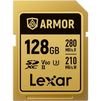 Lexar Professional ARMOR GOLD 128GB SDXC UHS-II V60-hukommelseskort (LSDAMGL128G-RNNNG)