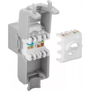 DS-IT CAT6a UTP keystone-netværksdåse - værktøjsfri - grå (DS-KC-UTP6A-TL-2)