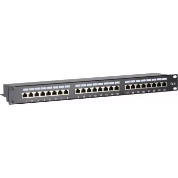 DSIT CAT 6 FTP netværks-patchpanel 19 inch 24-port 1U LSA stålplade DS-Patch6-24FTP