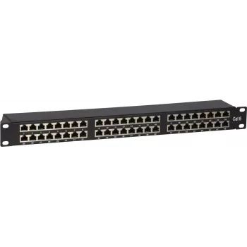 DS-IT CAT6 FTP 48-port 19 inch 2U skærmet patchpanel, sort