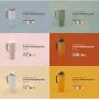 Orangemonkie 6-farve baggrundssæt til Foldio 4 (hvid, sort, grå, grøn, blå, gul)