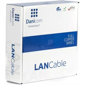 DSIT DANICOM DC-SFTP6A-50S-DCA CAT6A S/FTP massiv leder-kabel, 50 m, LSZH (Dca)
