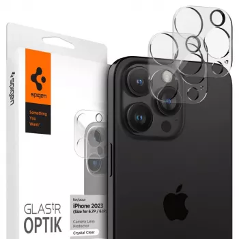 Spigen Optik TR kameralinsebeskyttelse 2-pak til iPhone 14 Pro/Pro Max & 15 Pro/Pro Max - krystalklar