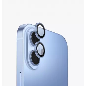 UNIQ Optix aluminium kameraobjektivbeskyttelse med applikator til Apple iPhone 17, blå