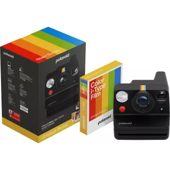 Polaroid Everything Box Now+ Gen 3 sort instantkamera-sæt med 2x Color 600 film dobbeltpak