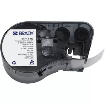 BRADY M5-113-490 FreezerBondz II polyesteretiketter til BMP51/BMP53/M511, hvid, 38,1 mm x 25,4 mm, 250 etiketter