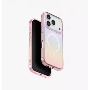 UNIQ Iridescia MagClick ladecover til iPhone 17 Pro – Pink Prism
