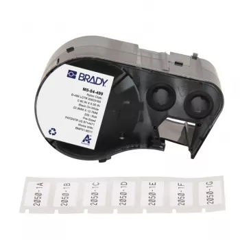 BRADY BMP51/BMP53/M511 selvlaminerende vinyletiketsæt, 25,4 mm x 6,4 m, hvid/transparent, B-499