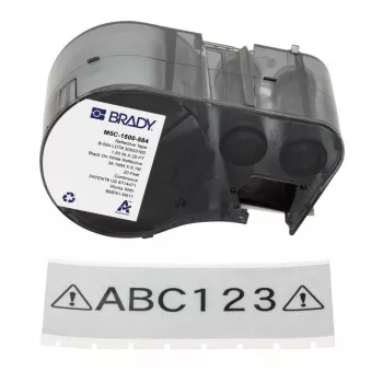 BRADY BMP51/BMP53/M511 krympeslange-etiketkassette, sort på hvid, 25,4 mm x 25,4 mm, 250 etiketter