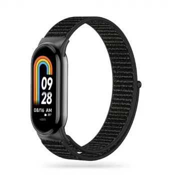 Tech-Protect Nylon-armbånd til Xiaomi Smart Band 8/9/10, sort
