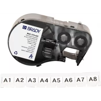 Brady M4C-375-422 selv-laminerende vinyletiketkassette til BMP41/BMP51/BMP53/M511-printere, hvid, 25,4 mm x 6,4 m