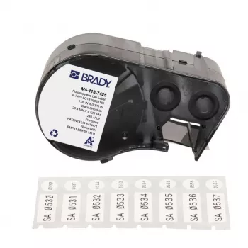 BRADY M5-118-7425 PermaSleeve krympeslange-etiketpatron til BMP51/BMP53/M511, hvid, 38,1 mm x 2,13 m